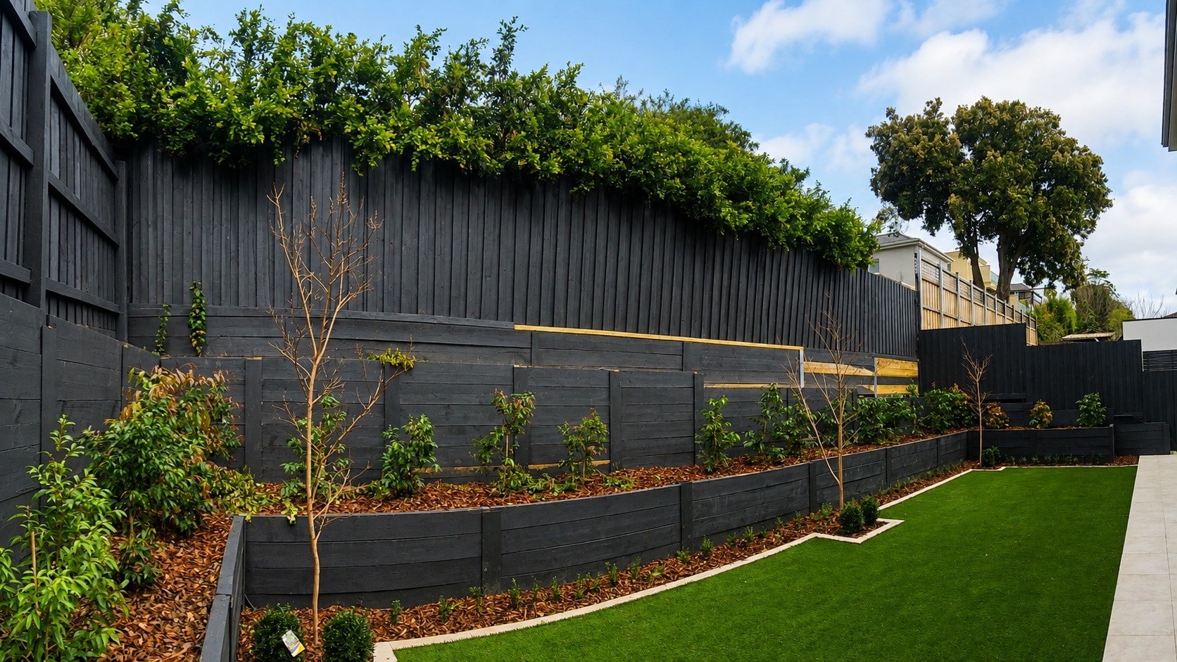 Tiered retaining wall and landscaping assessment
