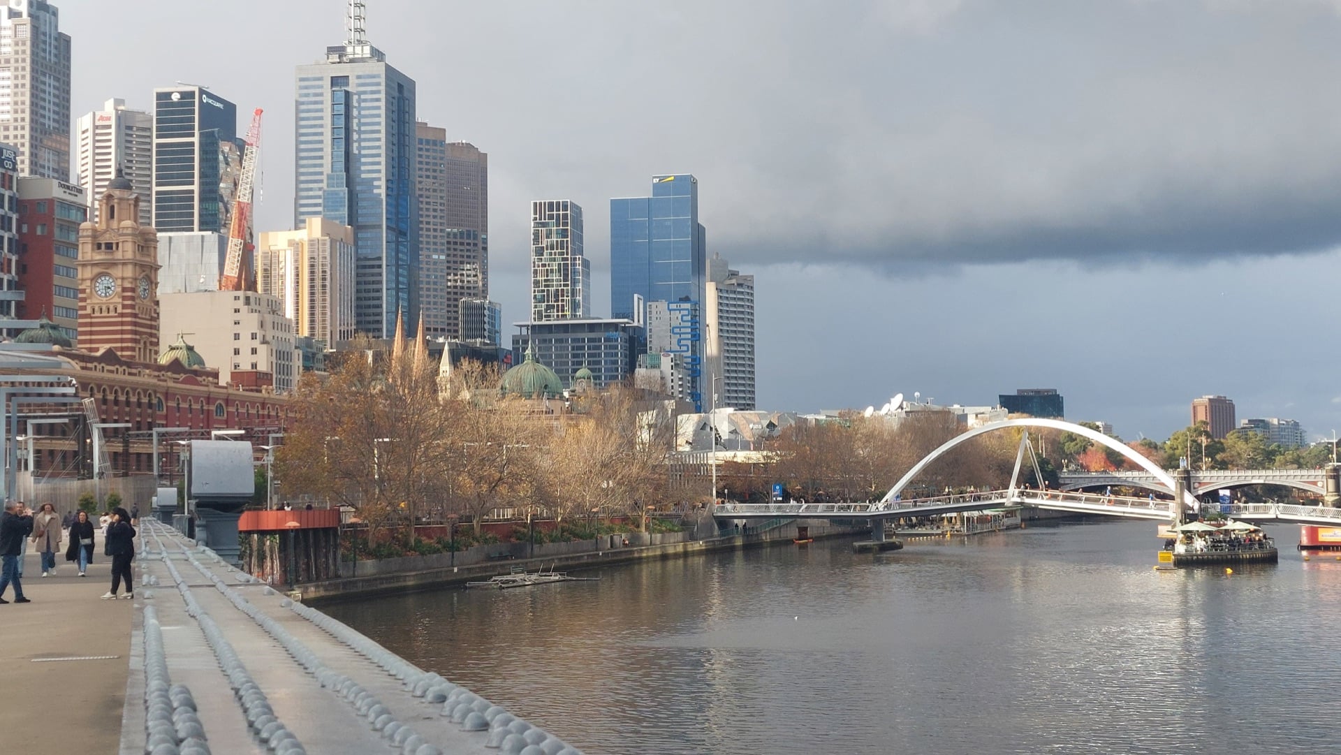 Melbourne CBD and Yarra River from Southbank promenade